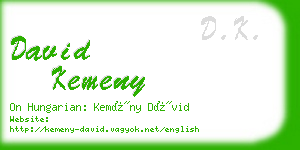 david kemeny business card